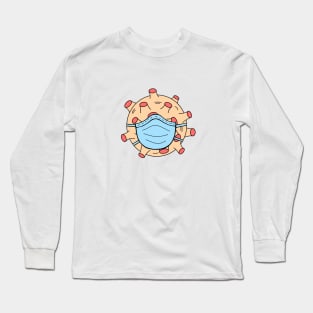 Covid virus with face mask Long Sleeve T-Shirt